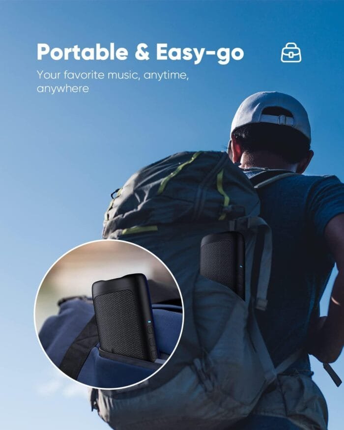 Altavoz Bluetooth fácil de llevar y con batería de larga duración.