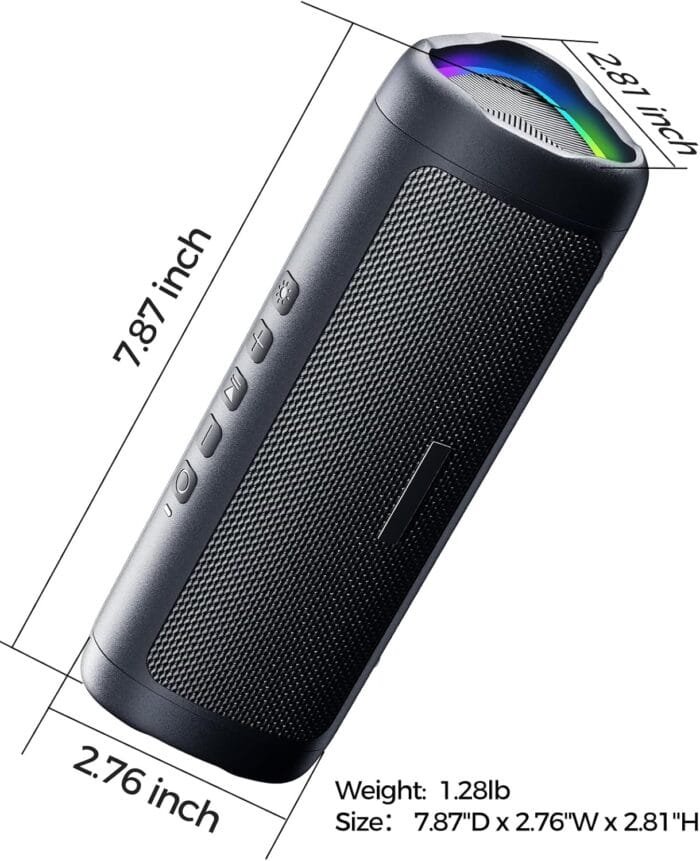 Especificaciones del altavoz Bluetooth: tamaño y peso.