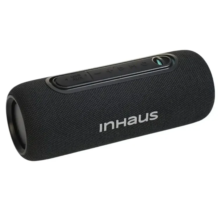 Parlante INHAUS Bluetooth Xtreme 140 Negro con diseño compacto y resistente.