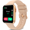 Smartwatch Bribejat 1.7" con pantalla HD táctil, diseño elegante en dorado y llamadas Bluetooth.