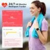 Monitoreo de salud con el Smartwatch Bribejat 1.7": frecuencia cardíaca, SpO2 y calidad del sueño.