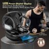 Persona usando auriculares inalámbricos BX17 durante entrenamiento, con ajuste seguro y comodidad para actividades deportivas.