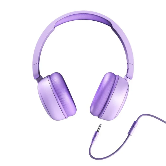 Auriculares Energy Sistem Urban Tune color lavanda con diseño over-ear y cable extraíble.